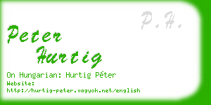 peter hurtig business card